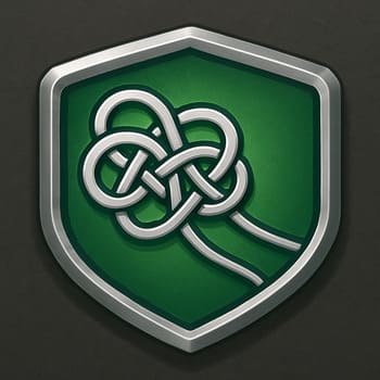 Emblema de combo com linha em curva e marcadores de sequência