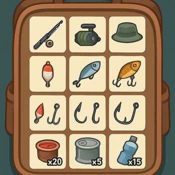 Mochila organizada como loadout, com times visuais e etiquetas
