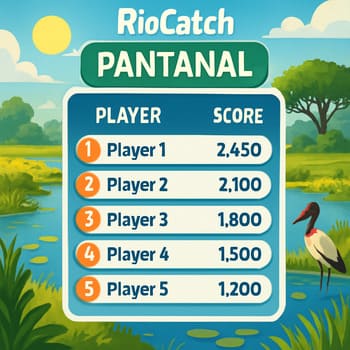 Tela de lobby com placar e ícones de missão inspirados no Pantanal