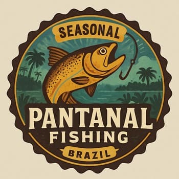 Carimbo sazonal do Pantanal com ícone de missão e marca de semana