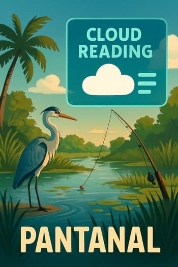 Pantanal com nuvem baixa e indicação de leitura fina e correção mínima