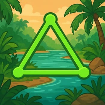 Bloco de mapa Amazônia com rota em corredor e marcações de tentativa