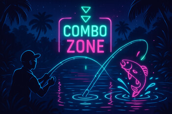 Arena de combo com trilhas neon e marcação de sequência limpa