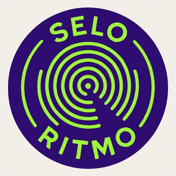 Selo de ritmo do passe com ondas e marcação de consistência