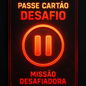 Cartão de desafio focado em pausa antes da recolhida com indicador de tempo