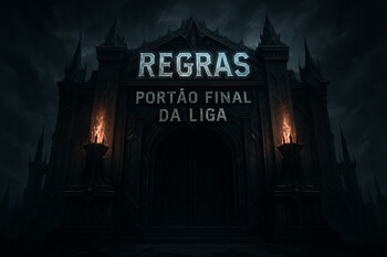 Portão final da liga com selo de temporada e lembrete de encerrar no tempo