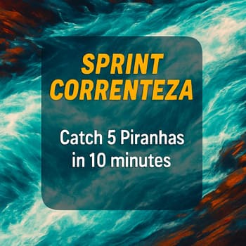 Brief visual de correnteza com foco de missão e setas discretas