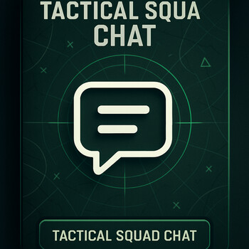 Chat tático com frases curtas e tags de missão para evitar ruído